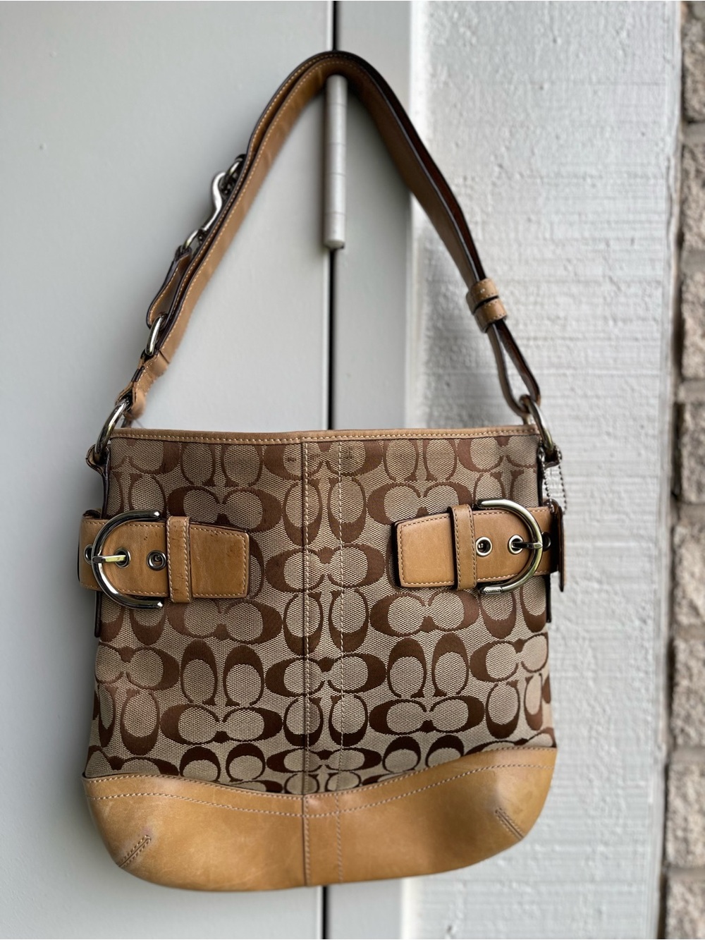 Coach Signature Canvas and Leather Soho 3574 shoulder purse